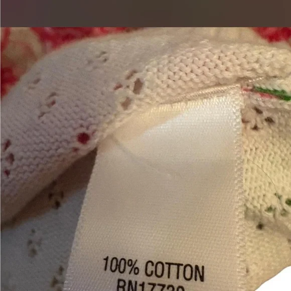 Y2K Isaac Mizrahi Floral Knit Cardigan - Pink & Green Roses - Picture 4 of 4